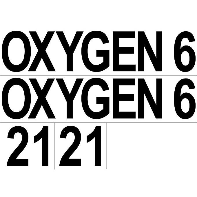  SET OF STICKERS - 2x(OXYGEN + 6 + 21)